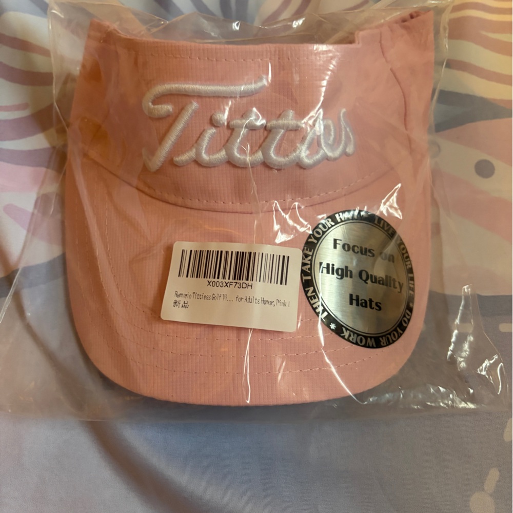 Titties!!! Pink Visor Hat